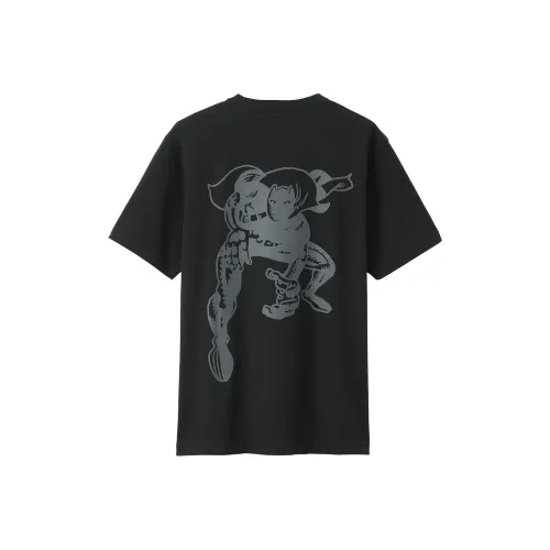 UNIQLO/UNIQLO X Marvel Co Брендированная SERIES Черная Унисекс Футболка