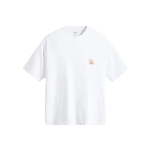 Levi's Короткий рукав рабочая одежда футболка мужская белая