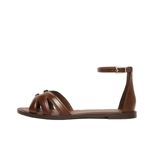 MaxMara Двойной Flat One Strap Sandals Женские Коричневый