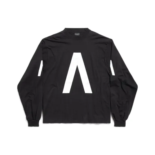 Balenciaga Archive Collection Connected Long Sleeve T-Shirt Рубашка с длинным рукавом средний крой свободный крой мужская черная