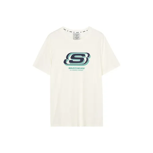Skechers Т-рубашка с оборванным рукавом унисекс воздушно-белый