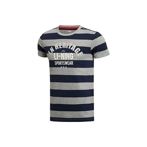 LINING Sports Life Collection Ванильный Белый Цветочный Серый Звезда Синий Мужская T-Рубашка