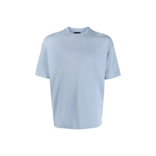 EMPORIO ARMANI Небесно-голубая мужская футболка