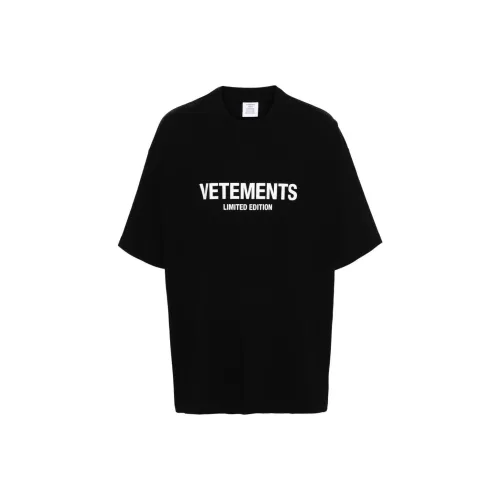 Vetements Черная унисекс футболка
