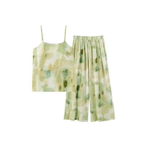 XIAFENYAN Пижамный комплект женский зеленый