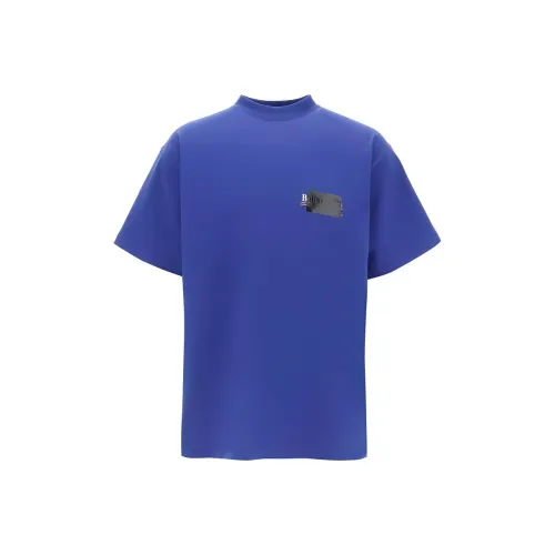 Balenciaga SS24 T-Shirt Loose Fit Unisex Blue Баленсиага SS24 T-Рубашка Свободного кроя Унисекс Синяя