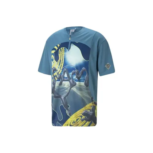 PUMA X P.A.M. Co Брендированная Версия Синяя Унисекс Футболка