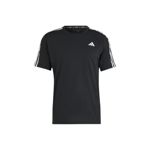 Adidas OWN THE RUN 3 Stripes Tee T-Shirt Рубашка Мужская Черная