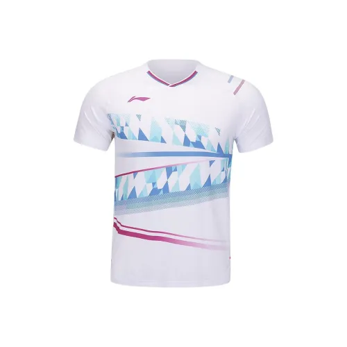 LINING Badminton Series Рукав реглан T-рубашка Унисекс Белый