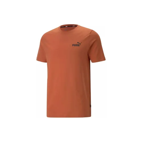 PUMA ESS Маленький логотип Tee S T Рубашка Мужская Апельсин