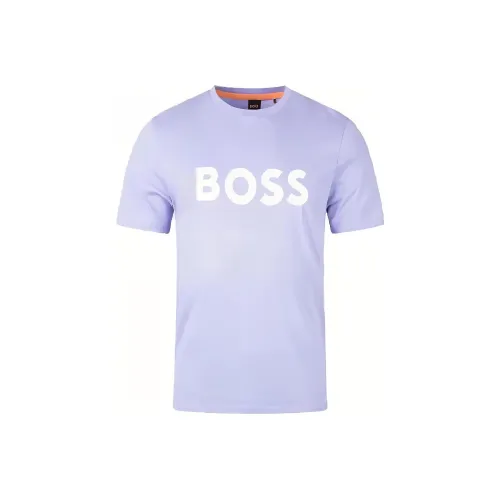 Hugo Boss Светло-фиолетовые Мужские T-рубашки