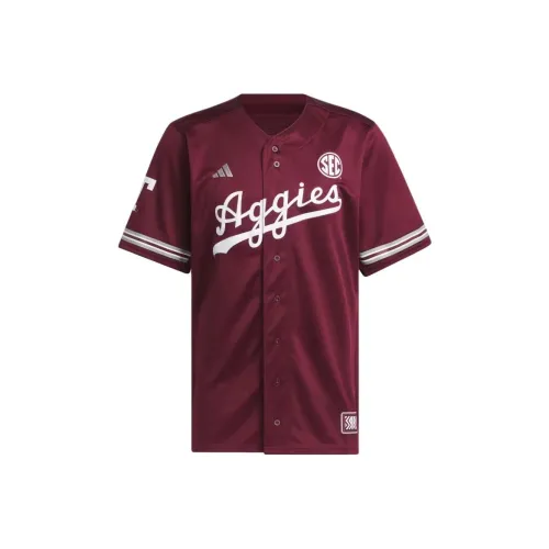 Adidas Texas A M Баскетбольная рубашка Джерси T Мужская каштанового цвета