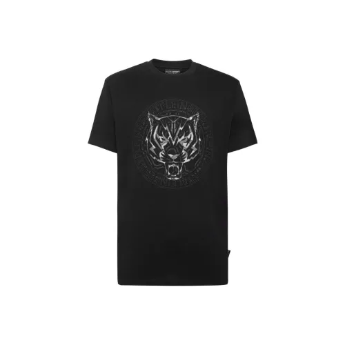 PLEIN SPORT Темно-черные Мужские T-рубашки