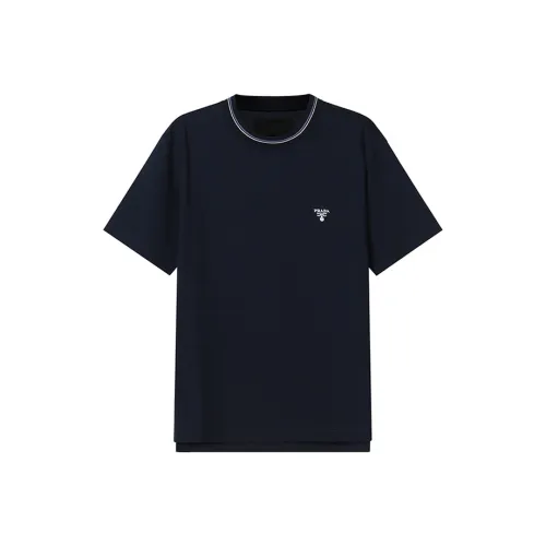 PRADA Темно-синие мужские футболки T