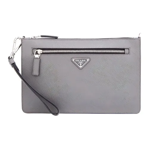 PRADA Сумка через плечо из коровьей кожи клатч стандартный мужской серый