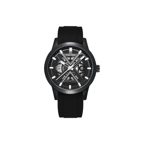 Clip Clop Students Party Individual Trendy Мужские часы Кварцевый механизм Силиконовый ремешок Черный циферблат Часы Мужские