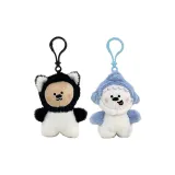 Чёрный котёнок собака + синий маленький акула собака