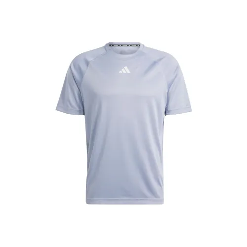 Adidas Спортивный зал T-рубашка мужская серебристо-серый фиолетовый