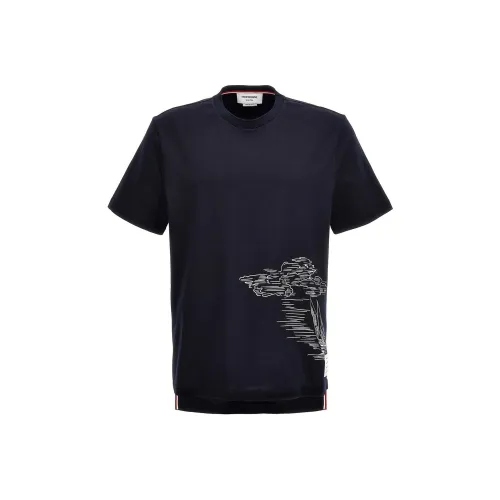 THOM BROWNE Синий Мужской T-Рубашки