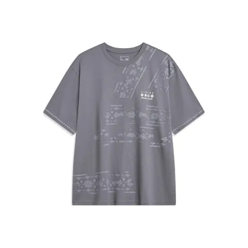 LiNing Sports Life Collection T-Shirt Унисекс Дымчатый Чернильный Серый