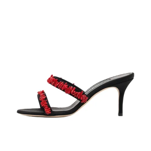 MANOLO BLAHNIK Слипоны 7 см Женские Черные