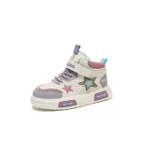 YcW029 Высокие кеды Фиолетовый [Кожаный верх, водонепроницаемый]