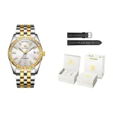 Стальной браслет белый [Роскошная коробка + кожаный ремешок]