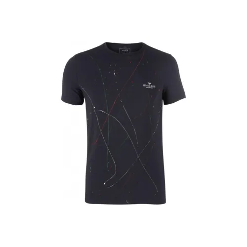ARMANI JEANS Черные Мужские T-рубашки