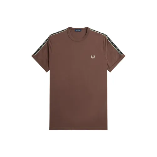 FRED PERRY Collaboration Контрастная лента Ringer T Рубашка T Рубашка Мужская Коричневая