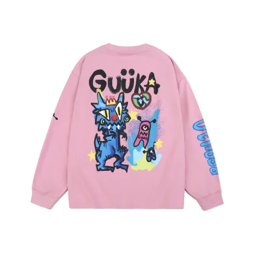 Guuka Длинный рукав T-рубашка унисекс дымчато-розовая орхидея