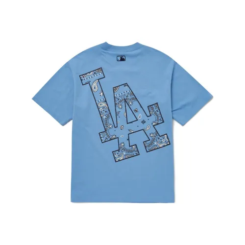 Футболка MLB Base Logo T унисекс светлый синий корейский стиль