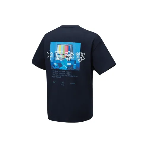 LINING Короткий рукав T-рубашка унисекс черного цвета