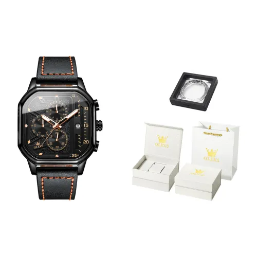 OLEVS Play The Cool Series Кварцевый механизм Часы Мужские Черный циферблат