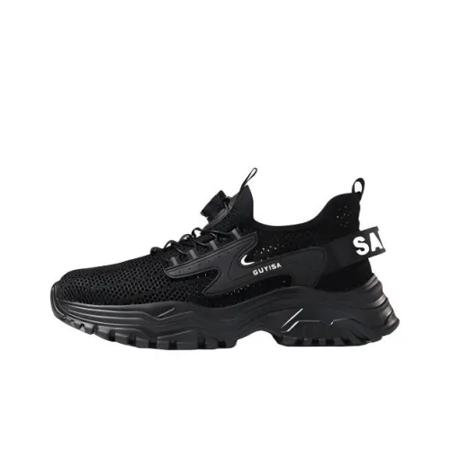 GUYISA Противоскользящий Износостойкий Дышащий Низкий Топ Casual Унисекс Черный