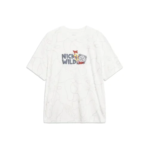 LINING Disney T-Shirt Мужская Айвори С принтом по всей поверхности