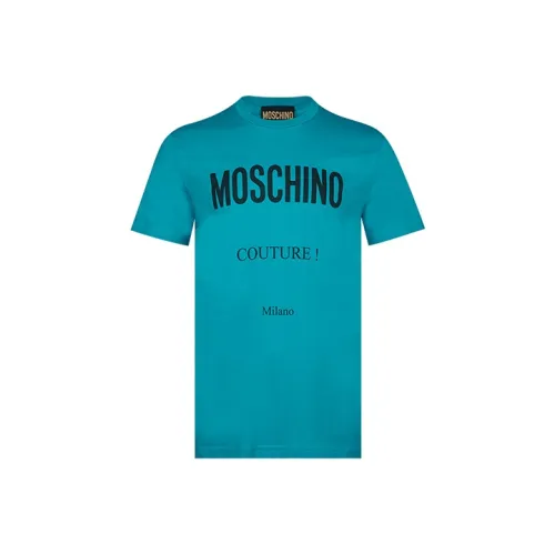 MOSCHINO Небесно-голубая мужская футболка с коротким рукавом