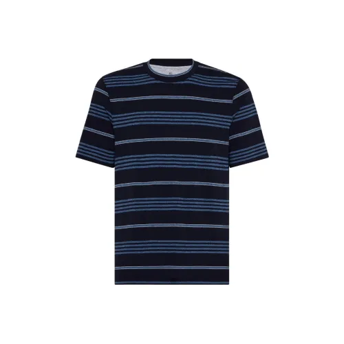 BRUNELLO CUCINELLI SS24 T Рубашка Мужская Морской Синий