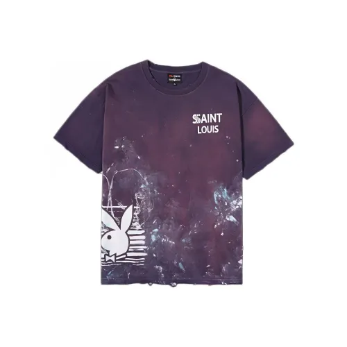 SSSAINT LOUIS SSSAINT LOUIS X Playboy Co Branded SERIES Фиолетовый Унисекс T Рубашки