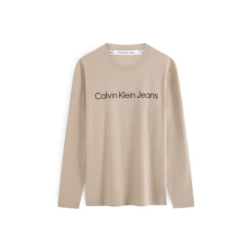 Calvin Klein Молоко Кофейный Мужская T-Рубашка