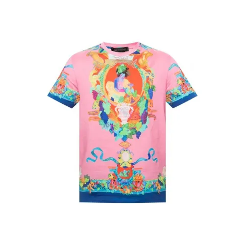VERSACE Розовые Мужские T-рубашки