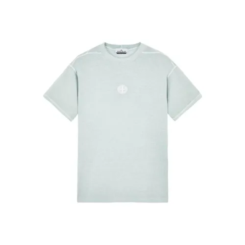 STONE ISLAND Небесно-голубой Мужской T-рубашки