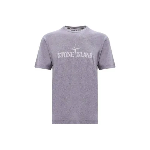STONE ISLAND Серый Фиолетовый Мужская T-Рубашка