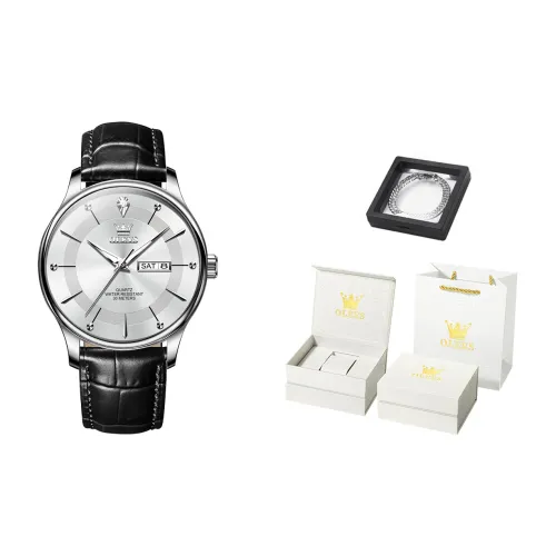 OLEVS Кварцевый механизм Часы Мужские Белый циферблат