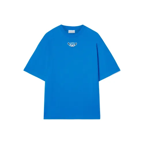 OFF Белый SS24 T Рубашка Обычный крой Унисекс Синий