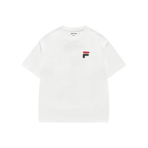 FILA FUSION FOB series T-Shirt Унисекс Стандартный Белый
