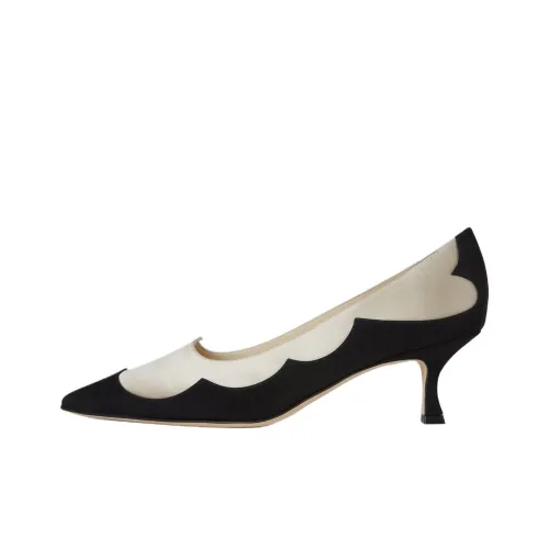 MANOLO BLAHNIK Fabraka Узкий каблук Высокие каблуки 5 см Женские Черный Белый