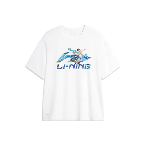 LINING Рукав с оборванным плечом T-рубашка Мужская Стандартная Белая