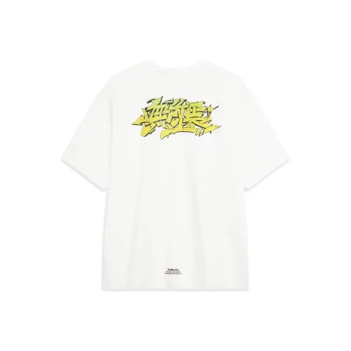 LINING Скейтборд Рукав с спущенным плечом T-Рубашка Унисекс Сливочный