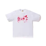 Белый с красными цветами