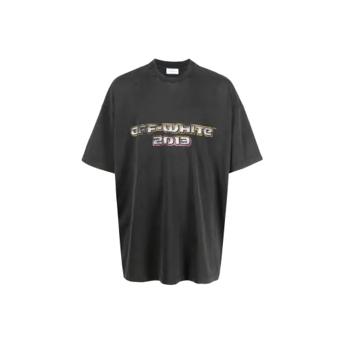 Off Белый T-Рубашка Мужская Темно-Серый
